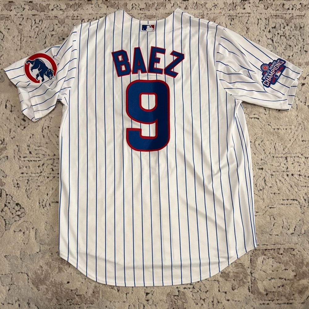 Nike Authentic Chicago Cubs Javier Baez World Series 2016 Jersey Men’s Sz: M - Picture 6 of 7